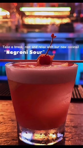 New drop at Fu Bar — Bitters, citrus, and a silky foam — that’s our “Negroni Sour”. #NegroniSour #NegroniTwist #NegroniLovers #SourCocktail #NegroniTime #FuBarDrinks #FuBarSpecial #CocktailOfTheWeek #NewAtFuBar #SignatureCocktail | Fu Bar | Facebook
