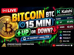 LIVE Bitcoin 15 minute Prediction | Kalshi UP or DOWN | BTC 15M Prediction | Coin Base | Robin Hood