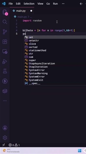 🤯 Usei Python pra “adivinhar” a Mega-Sena 💰 #shorts