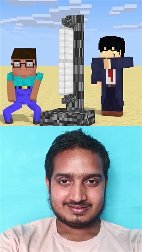 Help Herobrine to power up and split bedrock 🙏 #minecraft #rblx #youtubeshorts #shorts