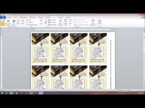 Memorial and Funeral Prayer Cards