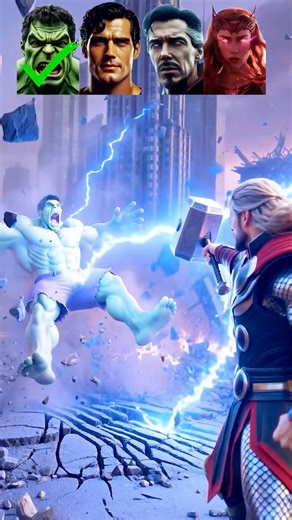 Thor vs Hulk vs Superman vs Doctor Strange vs Scarlet Witch 🤯 #marvel #dc #versus