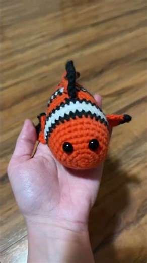 Made a clownfish for my son! #viralshorts #viralvideo #crochet #amigurumi #clownfish #findingnemo