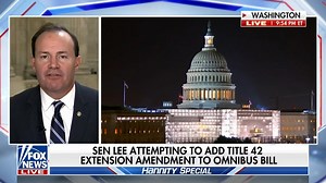 'UNDERMINING BORDER SECURITY': Sen. Michael S. Lee tells "Hannity" how he's attempting to add a Title 42 extension amendment to the $1.7 trillion omnibus bill because it "does nothing to protect the border." https://fxn.ws/3HTqTlO | Fox News