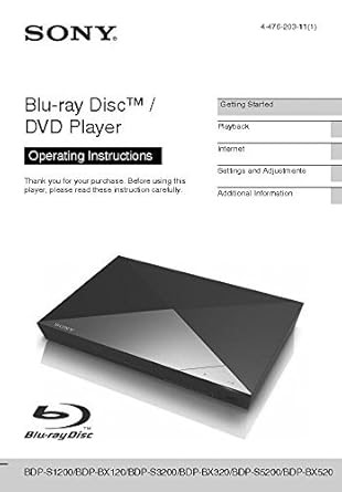 Amazon.com: Instruction Manual for Sony BDP-S5200 Blu-ray Player Owners Instruction Manual Reprint: Libros