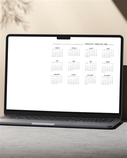 2026 Year at A Glance Computer Wallpaper Calendar Digital File - Etsy