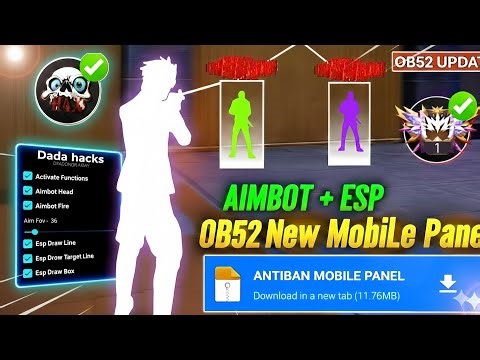 OB52 Update ⚡ Free Fire Max Panel Injector | Auto Headshot + Aimbot Hack | 100% Rank Working