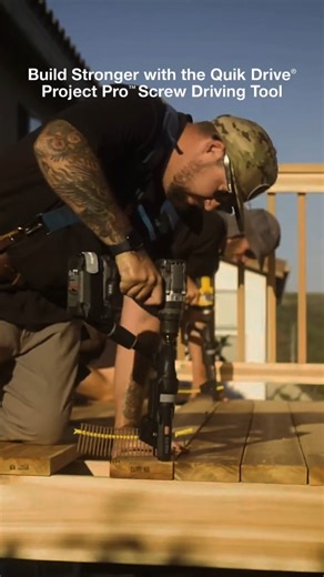 The Quik Drive® Project Pro™ Screw Driving Tool delivers faster, easier, and more consistent fastening for decking, subfloors, and framing. Its lightweight design and auto-feed system make repetitive driving simpler and more efficient, helping you get more done with less effort. Learn more: https://www.strongtie.com/products/fastening-systems/quik-drive/project-pro | Simpson Strong-Tie