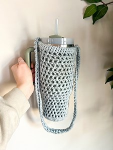 Crossbody Stanley Cup Carrier, Crochet Bottle Holder Bag, Water Bottle Carrier, Water Bottle Totes, Water Bottle Bag, Staley Cup Accessories - Etsy