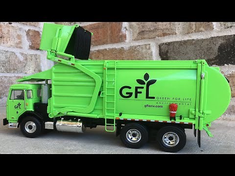 Garbage Truck Videos For Children l Neon Green First Gear GFL Unboxing Video l Garbage Trucks Rule