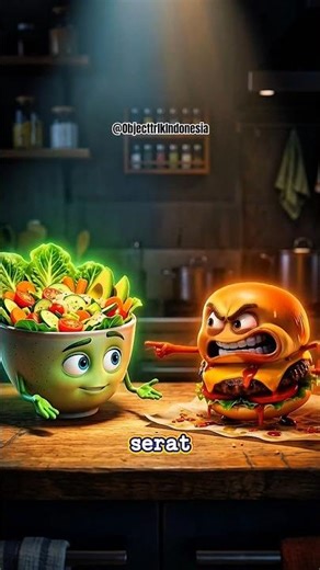 Lebih baik makan sehat atau makan enak? kalian pilih mana? #animasi #shorts #education