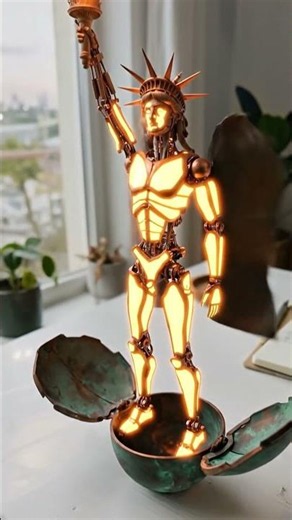 Epic Statue Of Liberty Mecha Robot 3D Pop Up Animation Revealed