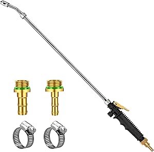 Amazon.com : 29 Inches Sprayer Wand,1/4" & 3/8" Brass Barbs Sprayer Wand Replacement, Stainless Steel Replacement Sprayer Wand with Shut off Valve & 2 Hose Clamps (1/4" & 3/8" Barb Sprayer Wand) : Patio, Lawn & Garden