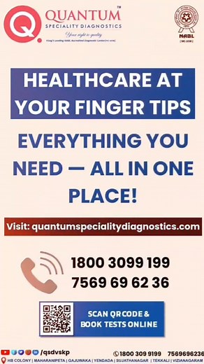 Want to book diagnostic tests online easily? Here’s how you can do it with Quantum Speciality Diagnostics — quick, simple, and hassle-free! 1. Select your test & Sign Up at quantumspecialitydiagnostics.com 2. Login & Book at your convenience 3. Don’t miss our Discounted Quantum Nivarana Packages for total health care 4. Track your sample in real-time 5. Upload your prescription with just one click Everything you need — all in one place! Book your test today at Quantum Speciality Diagnostics. #Qu