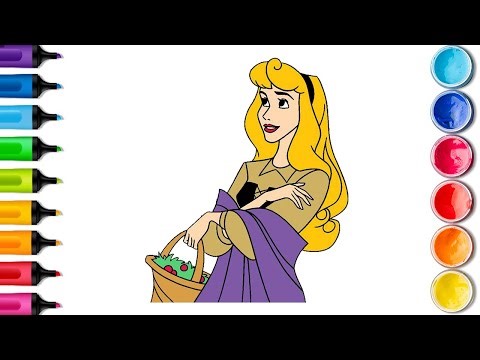 How to Draw Disney Princess Aurora | Coloring for Kids