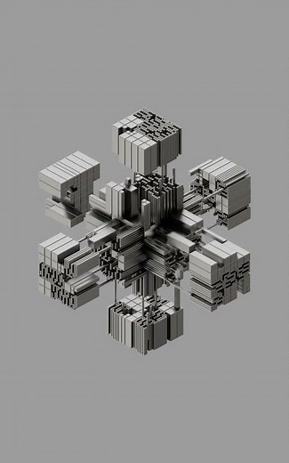Blender Geometry Nodes Abstract Greeble Sci-Fi Cube #b3d #geometrynodes #abstract