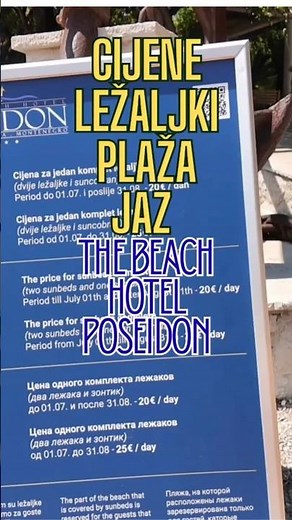 CIJENE LEŽALJKI PLAŽA JAZ ? THE BEACH HOTEL POSEIDON 🌴🌊#budva #plažajaz #cijeneležaljki #ležaljke #v