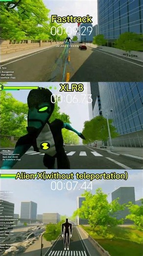 Fasttrack VS Alien X(Without teleportation) VS XLR8 speed Test ben 10 #shorts #highrpmshorts #ben10