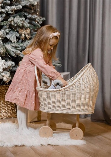 Wicker Baby Carriage, Doll Pram for Toddler, Push Buggy Toy, Baby Girl Shower Gift, Eco Toy Basket,nursery Decor Doll Stroller for Kids Room - Etsy