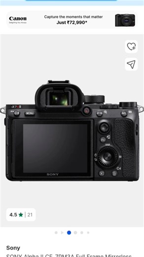 SonySONY Alpha ILCE-7RM3A Full Frame Mirrorless Camera Body Featuring