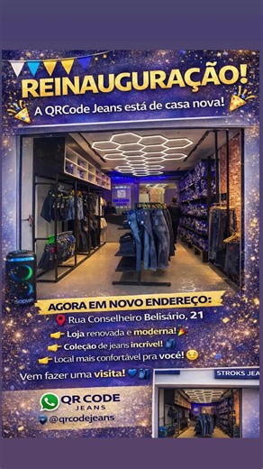 ✨ Família QRCode, é oficial! ✨ Nossa loja foi reinaugurada e está de portas abertas pra você 💙 📍 Rua Conselheiro Belisário, 21 Passa aqui e confira as novidades! #vendedora #atacadoevarejo👏 #viraltiktok #CalçaJogador #EstiloComPropósito