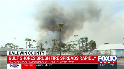 Fallen power line sparks Gulf Shores brush fire