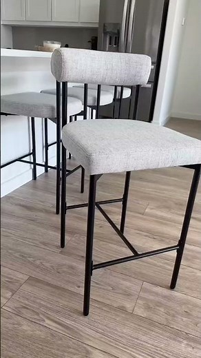 Modern Kitchen Refresh | Metal Counter Height Bar Stools Gray