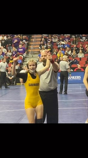 Reanah Utterback of Sigourney-Keota just placed at the Iowa Boys High School State Championships after opting out of this year’s girls’ season. She’s guaranteed at least eighth place in the 1A 106-pound bracket. | FloWrestling