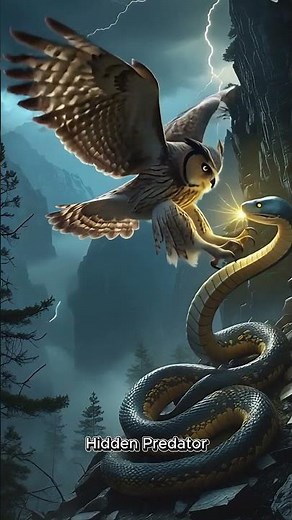 Mysterious | Owl & Python on Mystical Cliff #snake #mysteriou #animation
