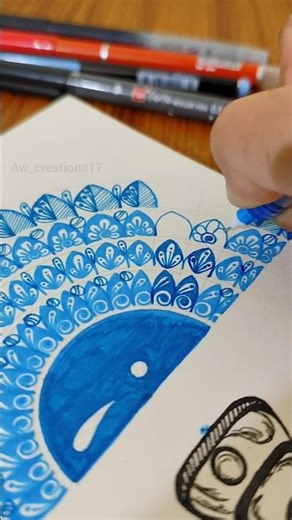 Blue colour mandala art #shorts 🔥😍💙