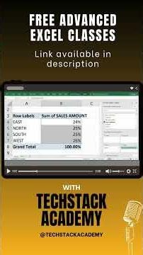 Advanced Excel Course: Pivot Tables Made Easy 📊 | Techstack #shortsfeed