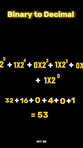 Conversation of binary to decimal #programming #education #tech