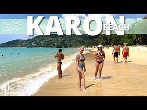 【4K 🎥】Phuket 2023 Karon Beach - Sunny Walking tour, Thailand 🇹🇭
