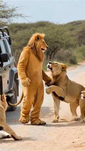 in a lion costume #jungle