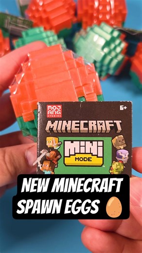 ASMR Unboxing Minecraft Mini Mode Spawn Eggs Series 6 Mystery Toys 🎧 Satisfying Sounds #minecraft