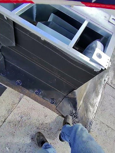 Flat Roof Repair In progress - Torch Down Roofing Repair A/C Unit Curb Dry In - Check full VIDEO