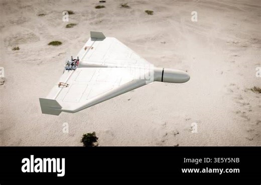 Shahed Drone Close-Up Details Engine Propulsion and Warhead Nose, Military UAV Flying Over Desert Terrain Stock Video Footage - Alamy