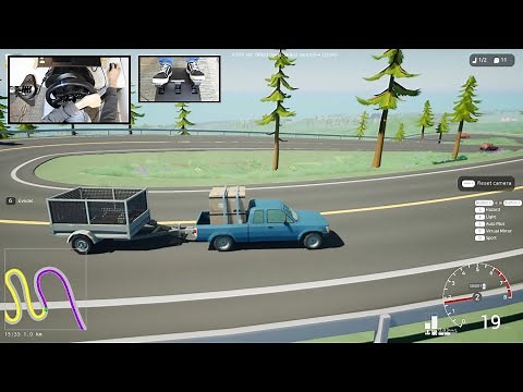 Motor Town: Behind The Wheel ⛰️ Light Duty Pickup (Voltex) with Trailer on Serpentine Road