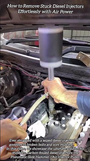 ​How to Remove Stuck Diesel Injectors Effortlessly with Air Power #shorts #mechanic #autocare