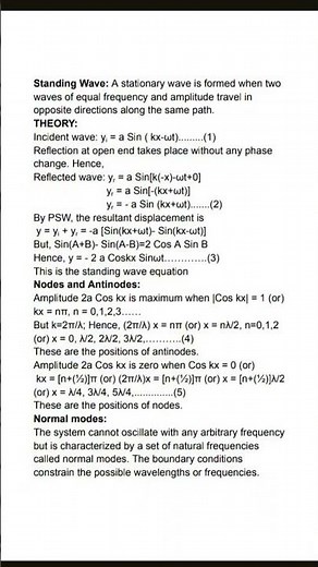 Standing Waves and Normal Modes in Open Pipe: Class 12