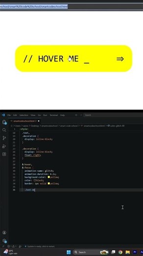Hover Button Animation 😍 | HTML CSS Effects #animation #shorts #coding