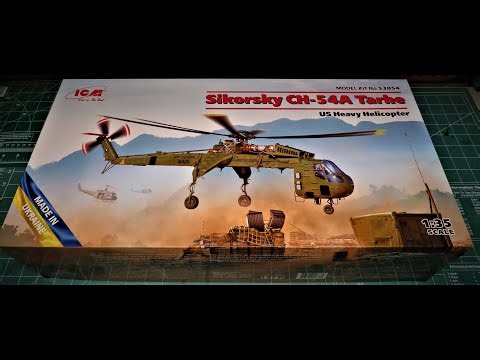 ALL NEW! Sikorsky CH 54A Tarhe US Army Heavy Helicopter 1/35 Scale Model Kit Vietnam ICM 53054