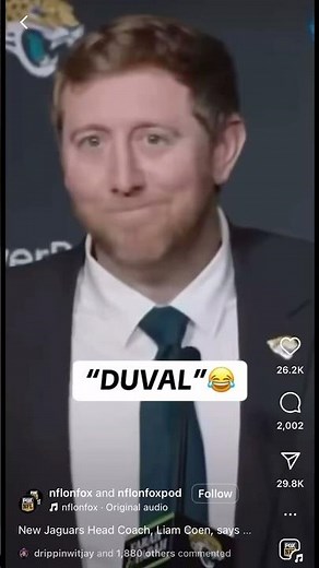 AWKWARD new Jaguars Coach Liam Coen says “Duval” #jaguars #jacksonvillejaguars