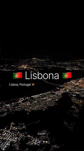 Lisbona Portogallo 🇵🇹 atterrare di notte con vista della città #lisbona #portugal