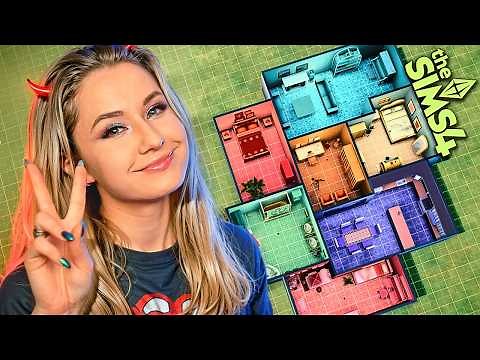 Building a house where every room is a RANDOM PASTEL color in The Sims 4 // The Sims 4