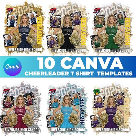 Senior Cheer Bootleg Template, Editable Canva T-shirt Design (digital Download) - Etsy