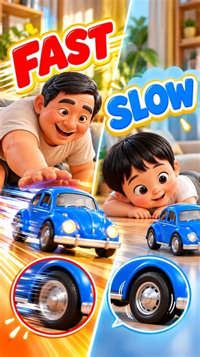 Don't miss this: Learn Fast and Slow with Little Blue Car! 🚗 #preschool #shorts #toddler