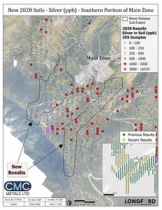 CMC Metals Ltd. Identifies possible Extensions of Main Zone in a Soil Survey at Silver Hart Property, Yukon