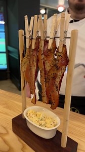 Love bacon? You may need this in your life. It’s Barrel Yard’s “Nueske's Hanging Bacon” which has been treated to a maple black pepper glaze😋 | Brian Kramp