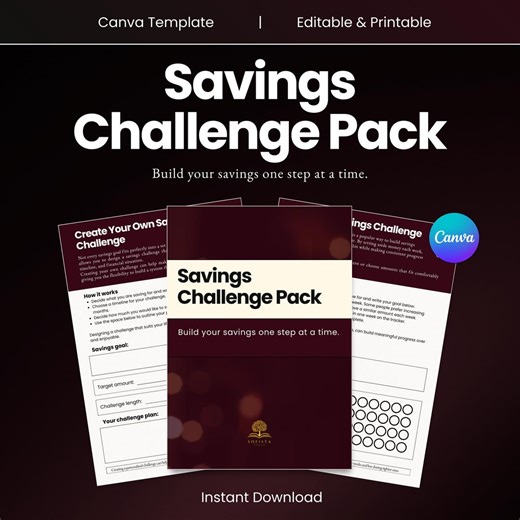 Savings Challenge Printable, 52 Week Savings Challenge, 30 Day Savings Challenge, 100 Envelope Challenge, Savings Tracker Pack - Etsy
